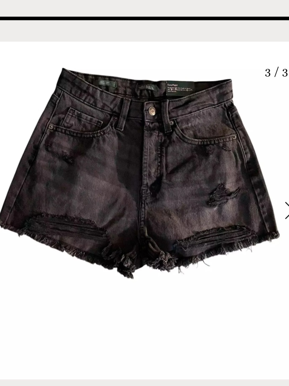 wild fable Black Distressed High-Rise Denim Shorts